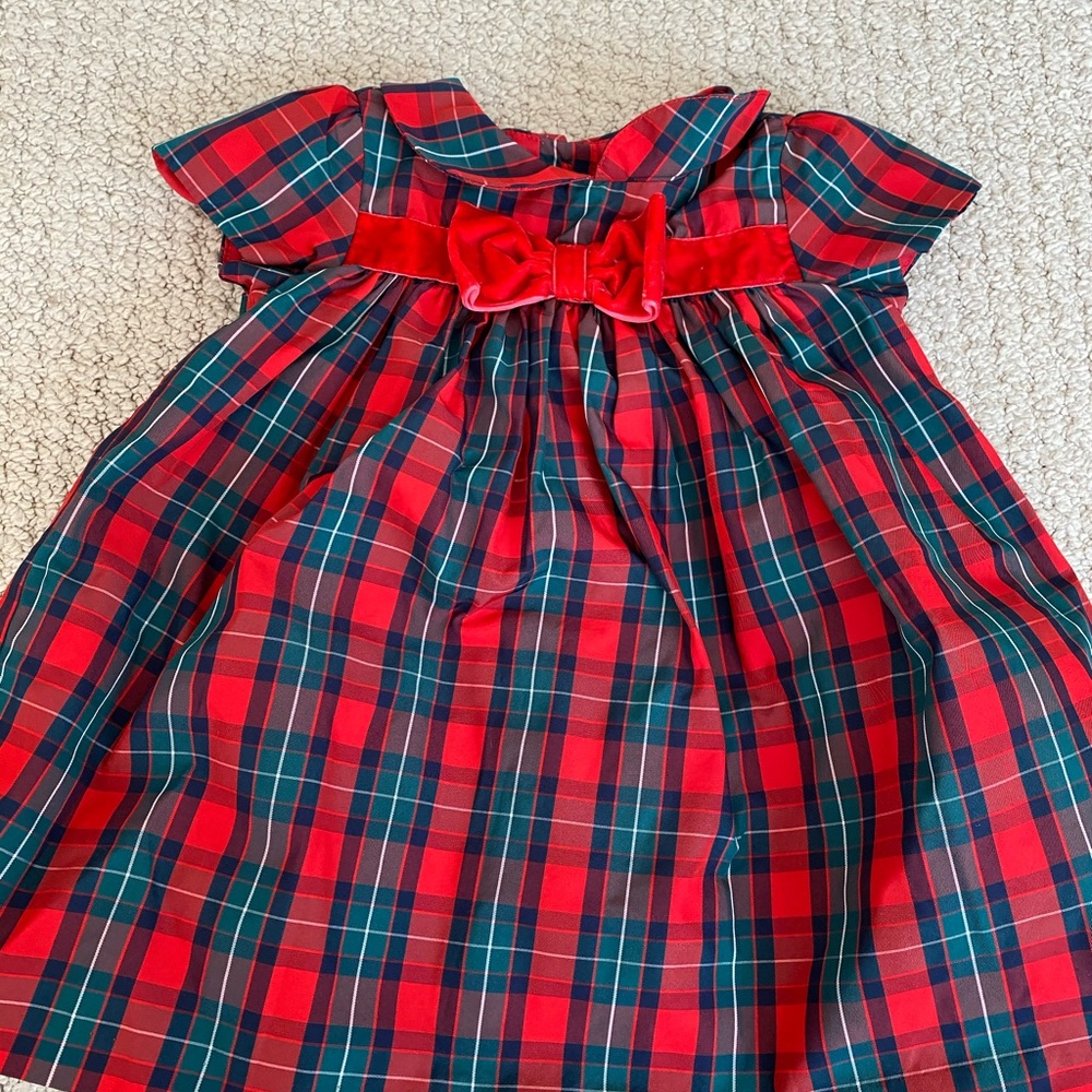 Janie jack dress with Velvet bow